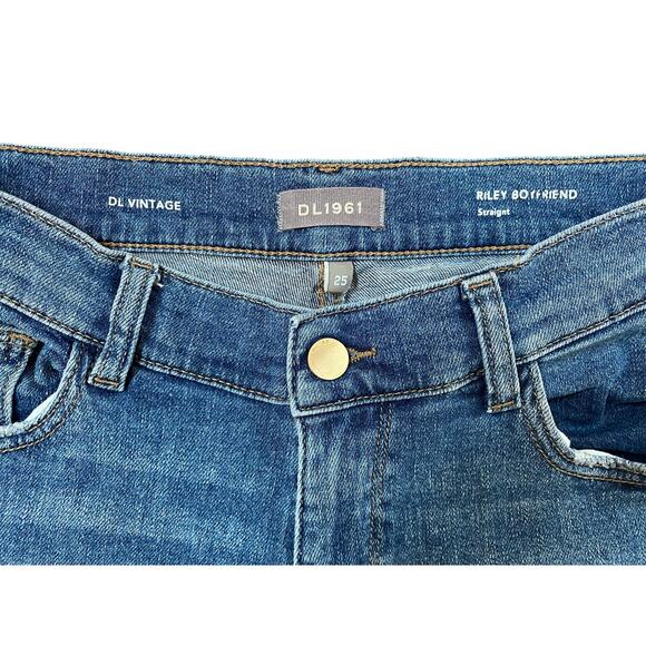 DL1961 Riley Boyfriend Straight Leg Raw Edge Hem‎ - Waterfront Size 25 - Picture 7 of 12